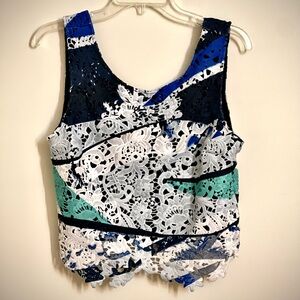Bar III Multicolor Lace Tank Top